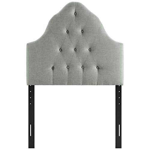 Modway Sovereign Tufted Button Linen Fabric Upholstered Twin Headboard in Gray - color: Gray, size: Twin