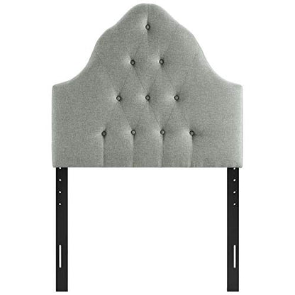 Modway Sovereign Tufted Button Linen Fabric Upholstered Twin Headboard in Gray - color: Gray, size: Twin
