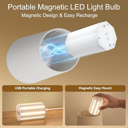 Battery Operated Wall Sconces Set of 2, Wireless Rechargeable Dimmable Wall Light with 15000mAh RGB Bulb and Remote for Bedroom, Living Room, Hallway, Gold, 13.4in | Wireless Rechargeable 3 Color Temperature Dimmable Magnetic Bulb Wall Light for Bedroom,