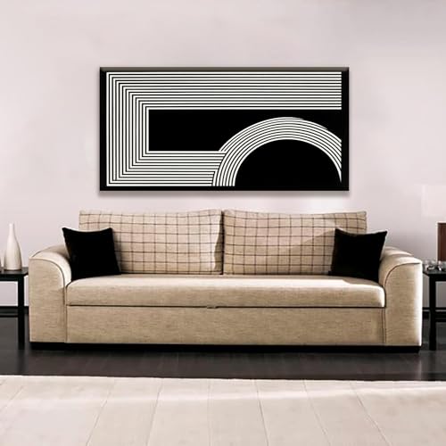 TAIJXAGSG Canvas Art Wall Decor Modern Line Art Prints Black And White Abstract Art Print Painting Modern Artwork Decorations For Living Room Pictures For Bedroom Office Home Wall Decor 24 X 48 In - color: black white, size: 48"L x 24"W