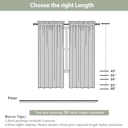 Sheer Curtains, Cream Sheer Curtains 50 Inch Length 2 Panels Set, Rod Pocket Voile Fimly Sheer Drapes for Living Room Bedroom, 2pcs, Cream, Each 42" W x 50" L - color: Cream, size: 42"W x 50"L (Pack of 2)
