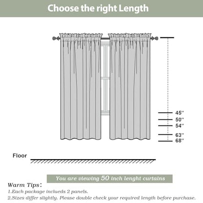 Sheer Curtains, Cream Sheer Curtains 50 Inch Length 2 Panels Set, Rod Pocket Voile Fimly Sheer Drapes for Living Room Bedroom, 2pcs, Cream, Each 42" W x 50" L - color: Cream, size: 42"W x 50"L (Pack of 2)
