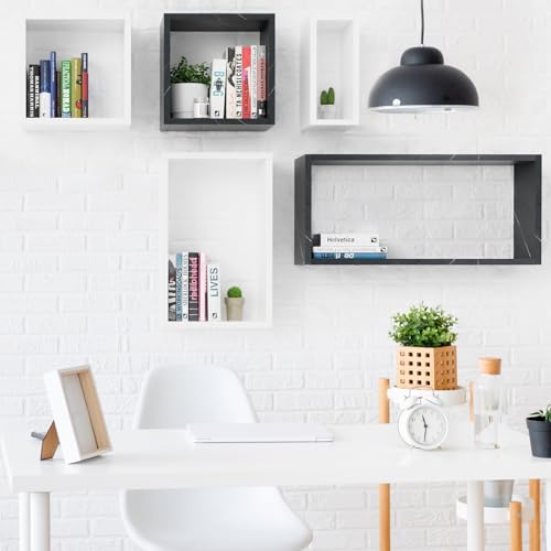 Cube Floating Shelves Set2, Display Shelves Wall Mount 7.75" D x 12.5" W x 12.5" H(Cloud Atlas, Square 2 Cubes) - color: Cloud Atlas, size: Square-Set2