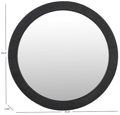 SAFAVIEH Home Collection Nellie Black 32-inch Round Decorative Accent Wall Mirror
