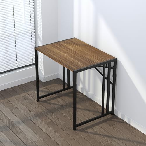 Lutown-Teen Folding Computer Desk 32 inch, Espresso | Writing Gaming Computer Camping Table, No Assembly Required Home Office Desk for Small Spaces - color: Espresso, size: 32 Inch