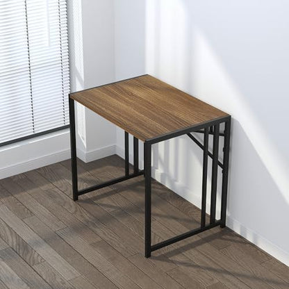 Lutown-Teen Folding Computer Desk 32 inch, Espresso | Writing Gaming Computer Camping Table, No Assembly Required Home Office Desk for Small Spaces - color: Espresso, size: 32 Inch