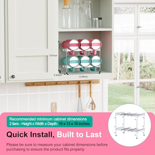 Reusable Stackable with Handle Compartment Water Bottle Tumbler Organizer for Stanley 40oz with Handle Cup, Stanley Accessories for Pantry, Cabinet & Kitchen Organization and Storage,2 Tier Hold 6 - size: 6-Bottle