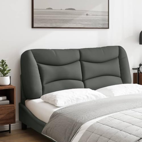 Headboard Cushion for Queen Bed, Striped Rectangular Backrest Pillow with Breathable Polyester Fabric and PP Fiber Filling for Reading and Relaxing, Dark Grey - color: Dark Gray 2