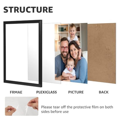 Giftgarden 4x6 Picture Frame Black Set of 3, Thin Photo Frames 4 by 6 for Wall and Tabletop Display - color: Black*3, size: 4x6