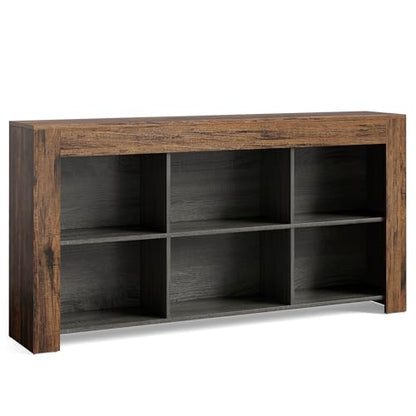 LITTLE TREE TV Stand with Storage, 63-Inch Entertainment Center with Shelves, Modern Media Console for Television up to 65" for Living Room, Bedroom, Brown + Dark Gray - color: Brown + Dark Gray