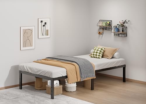 LUMUNANCE Metal Bed Frame Twin XL Size - 14 Inch Heavy-Duty Twin XL Platform Bed Frame No Box Spring Needed, Easy Assembly, Noise-Free, Sturdy Mattress Foundation, Underbed Storage Space - size: Twin XL, style: 14 Inch