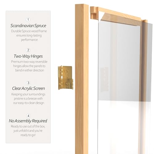 Red Lantern 4 ft. Short Clear Plastic Partition Natural 4 Panel - color: Natural, size: 4 Panel