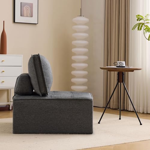 Modular Linen-Frame Sofa: Versatile Sectional for Small Apartments, Mix-and-Match Design (Dark Grey) - color: Dark Gray