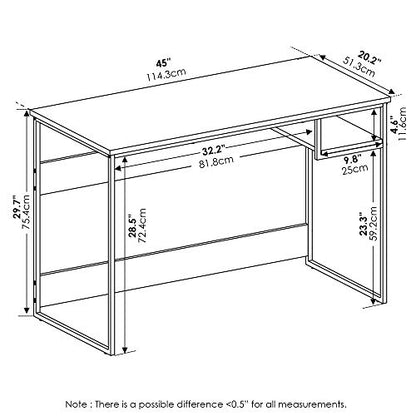 FURINNO Moretti Lifestyle Study Desk, 45 Inches, Columbia Walnut - color: Columbia Walnut, size: 45 inches