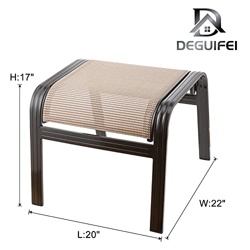 Outdoor Patio Footstools Aluminum Outdoor Ottomans Footrest Small Seating Wicker Furniture Patio Ottoman 2 Pieces Brown - color: 2 Pieces-light Brown