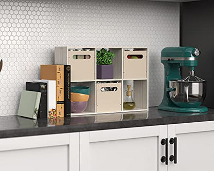 ClosetMaid 5430 Mini 6-Cube Desktop or Wall Mount Organizer, Bleached Walnut - color: Bleached Walnut