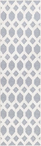 Rugs.com - Sabrina Soto Casa Rug – 8 Ft Runner Navy Blue Textured Cotton Runner Modern Geometric Design, Perfect for Hallways and Entryways - color: Navy Blue, size: 2'3" x 8' (Runner)