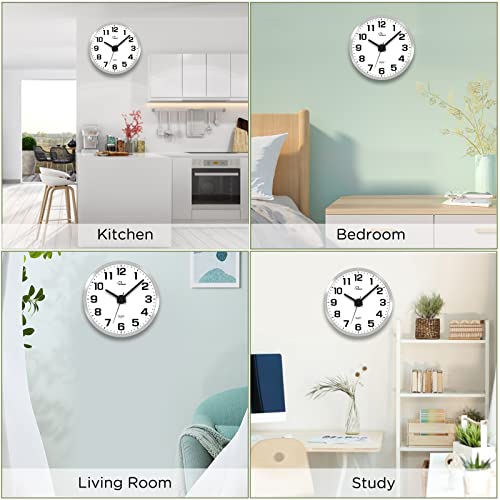 Night Light Wall Clock for Bedroom, 12 Inch | Silent, Lighted up Glow in the Dark, Battery Operated, Easy to Read Large Digital Display - color: Silver