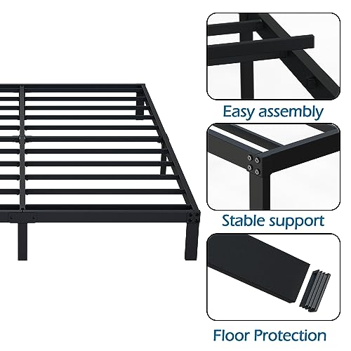 DiaOutro 9 Inch Full Size Bed Frame Heavy Duty Low Profile Metal Platform | Steel Slats Platform No Box Spring Needed Mattress Foundation, Easy Assembly, Noise Free - size: Full, style: 9 Inch