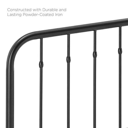 Modway Lennon Modern Farmhouse Metal Queen Headboard in Black - color: Black, size: Queen