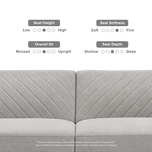 mopio 76.4" Futon Sofa Bed Chevron Styled, Sleeper Couch (Light Gray Fabric) - color: Light Gray Fabric