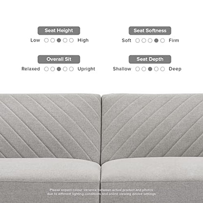 mopio 76.4" Futon Sofa Bed Chevron Styled, Sleeper Couch (Light Gray Fabric) - color: Light Gray Fabric