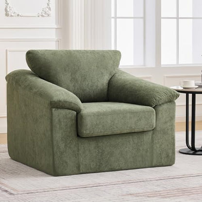 Boneless Single Sofa Chair, Modern Cloud Accent Chair, Comfy Deep Seat Couch for Living Room, Bedroom, Apartment, Small Space, No Assembly, Green - color: Green, size: Single Sofa