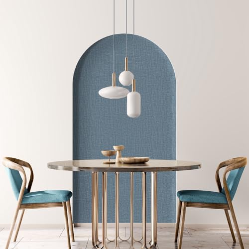 WADILE Grasscloth Peel and Stick Wallpaper 15.7in x 196.8in Navy Blue | Textured contact paper, Faux linen, Vinyl material, Cabinets, Self adhesive - color: Navy Blue, size: 15.7" x 196.8"