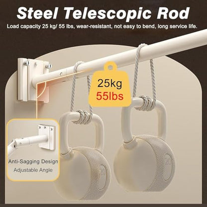 Curtains for Room Divider & Metal Support Pole,Floor to Ceiling Room Divider Wall,Folding Partition Curtain,Blackout Privacy Partition Panels,Wall Mounted Curtains Tracks(B,29.5-43.3in/75-110cm)