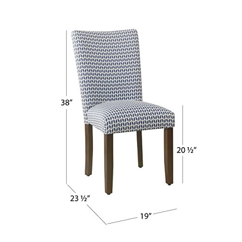 HomePop Classic Parsons Dining Chair - Blue Geometric (Set of 2) - color: Blue Geometric, style: Pack of 2