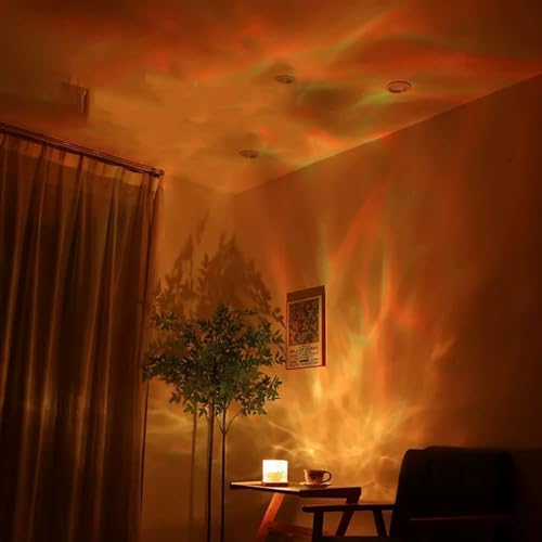 Ocean Wave Projector Light, 16-Color LED Shower Lamp with Remote, 3D Water Ripple Projection, Romantic Ambient Lighting for Kids Room, Relaxation, Bedroom, Bathroom & Night Light - color: Blue