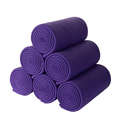 CAI TENG Fleece Throw Blanket Pack of 6 Blankets Bulk for Couch Bed 50x60 Kids Blanket Polar Fleece Fabric Soft Cozy Travel Blankets Lightweight Small Throws Baby Wedding Gifts Yard Purple - color: Purple