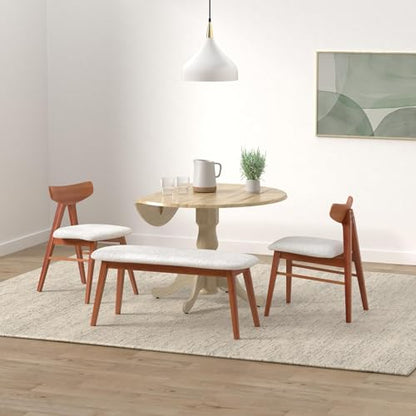 IC International Concepts 42" Solid Wood Drop Leaf Pedestal Dining Table - color: Natural