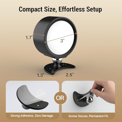 Rechargeable Wall Sconces, Renter-Friendly Peel & Stick (2PCS) | Long 160H Battery, 3 Color Temps, 4 Bright, Touch/Remote, 360° Rotate, for Bedroom, Living Room, Hallway, Reading (Black) - color: Black