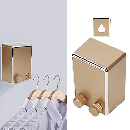 BestAlice Retractable Clothesline, 304 Stainless Steel Retractable Laundry Line Indoor Outdoor Clothes Line, 4.2m/13.8ft Wall Mounted Durable Indoor Balcony Drying Rack(Gold) - color: Gold