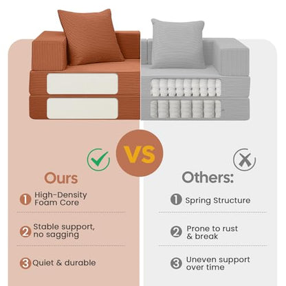 COMAX Futon Sofa Bed, Convertible Sofa Bed, Folding Boneless Couches