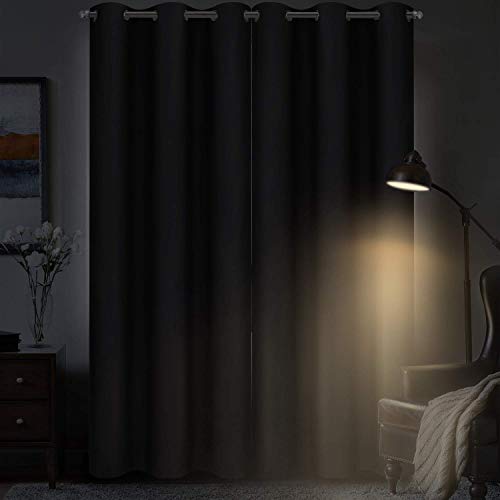Diraysid Blackout Curtains for Bedroom Grommet Thermal Insulated Room Darkening Curtains (42 x 84 Inch, 2 Panels, Black) - color: Black, size: 42"W x 84"L (Pack of 2)