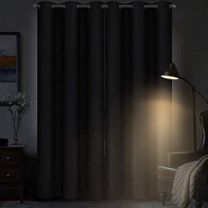Diraysid Blackout Curtains for Bedroom Grommet Thermal Insulated Room Darkening Curtains (42 x 84 Inch, 2 Panels, Black) - color: Black, size: 42"W x 84"L (Pack of 2)