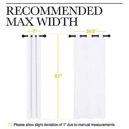NICETOWN White 100% Blackout Lined Curtain, 2 Thick Layers Completely Blackout Window Treatment Thermal Insulated Drape for Kitchen/Bedroom (1 PC, 37 inches Width x 63 inches Length Each Panel) - color: Pure White, size: 37"W x 63"L (Pack of 1)