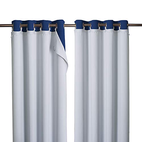 NICETOWN Blackout Curtain Liners for Sheer Curtains, White Blackout Liners for Windows, Detachable Ring Included, Thermal Curtain Liners for 63" Length Drapes, Set of 2, W50 x L59 Each Panel - color: Platinum White, size: 50"W x 59"L (Pack of 2)