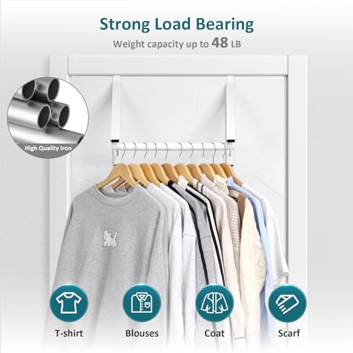 Optish Foldable Over The Door Hanger - Space-Saving Drying Rack for Coats & Clothing, Small Clothes Organizer, White - size: 1 Pack