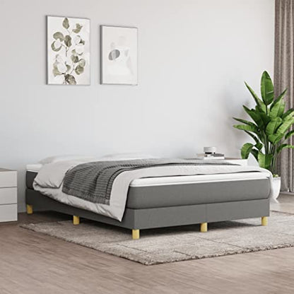 Full Size Upholstered Bed Frame, Modern Dark Gray Fabric Platform Bed with Durable Engineered Wood Support, Easy Assembly Foundation, Stylish Bedroom Furniture - size: Full
