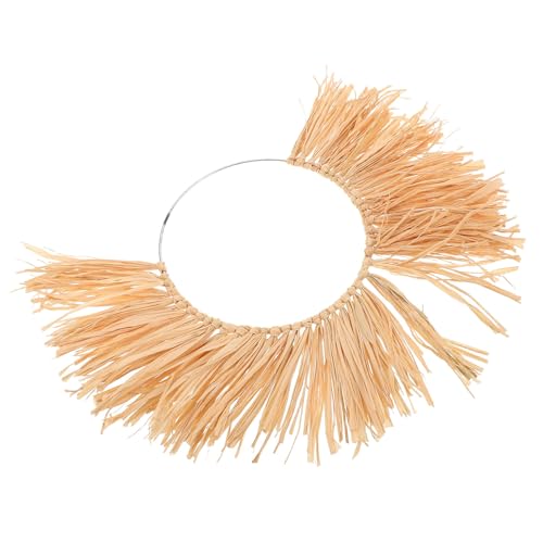 SEWACC Woven Seagrass Boho Fan Wall Hanging Decor with Versatile Arrangements and Effortless Maintenance, Rustic Farmhouse Style for Small Apartments and Bedroom Accent