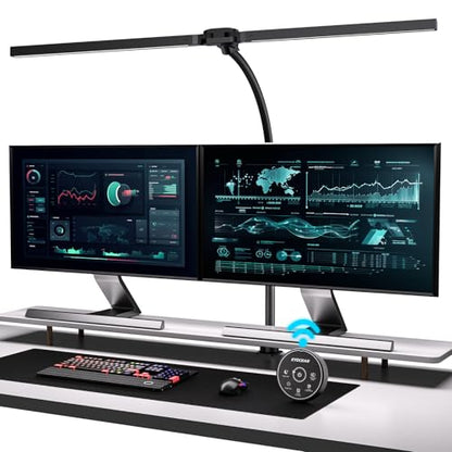 EYOCEAN Desk Lamp with Clamp, 31.5" LED Desk Lamp for Home Office, 24W Gesture Sensing Control Desk Light, Dimmable & Color Temperature, Eye-Caring Office Lamp, Brightest Architect Lamp for Screen - color: Black