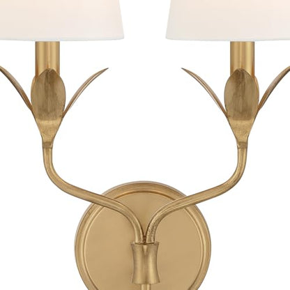 Crystorama Broche 2 Light Antique Gold Sconce - color: Antique Gold, size: Width: 12 Inches