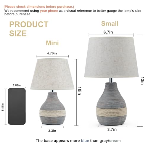 13" H Small Rechargeable Cordless Ceramic Table Lamp, Coastal | Remote Control RGB, Warm White Light, Timer, Dimmer, Battery Operated Lamp for Bedroom, Living Room, Kitchen, Linen Shade - size: Small-13"H