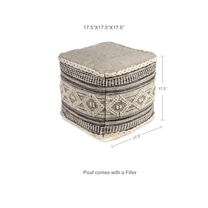 · REDEARTH · Pouf Ottoman with Filler Cube Bean Bag Pouffe - Diamond Virgule - color: Diamond Virgule With Filler