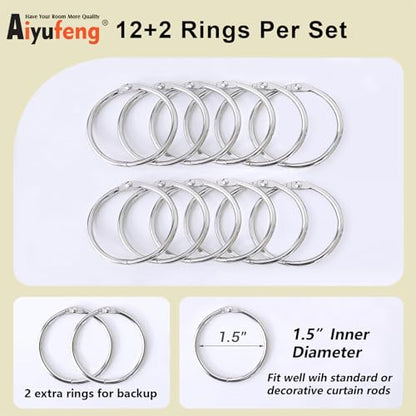 Aiyufeng 100% 라이트 암막 커튼 라이너, 링 14개, 137.2cm(54인치) 커튼용 창문 커튼 라이너, 각 91.4cm(36인치) 너비 127cm(50인치), 세트당 라이너 2개, 링 14개(그레이 화이트, 91.4x127.2cm(36x50인치) 2피스) - size: 36"W x 50"L (Pack of 2)