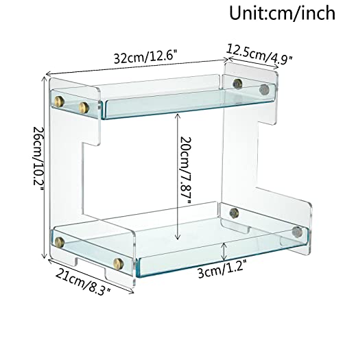 FFK Bathroom Organizer Countertop, 2 Tier Bathroom Counter Organizer Kitchen Spice Rack Cosmetic Organizer,Countertop Storage for Bathroom, Kitchen, Living Room, Bedroom, Dressing Table - color: Transparent