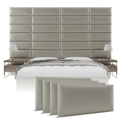 Vänt Wall Mounted Headboard Panels, Queen/Full, Metallic Neutral Champagne - color: Metallic Champagne, size: 30"